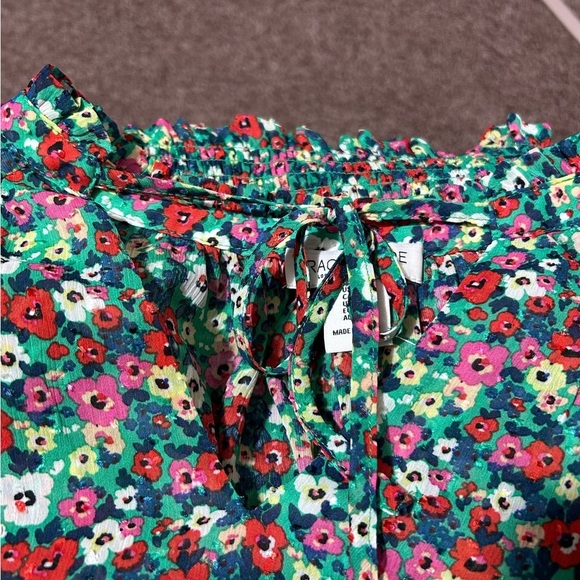 Rachel Zoe Floral Long Sleeve Top - Green and Red - Picture 9 of 12